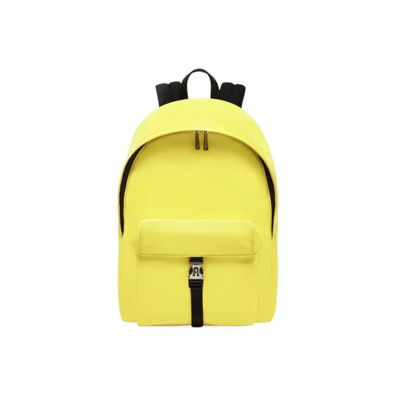 Furla Man Cosmo Nylon Leather Backpack Medium Size Men's Yellow-0