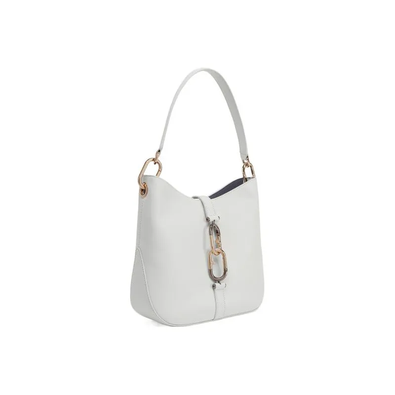 Furla Sirena Collection Cow Leather Bucket Bags Handbags Shoulder Bag Crossbody Bag Small Size Women's White-1