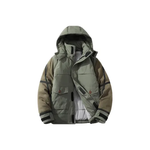 A SQUARE ROOT Parka Coats Unisex Army Green