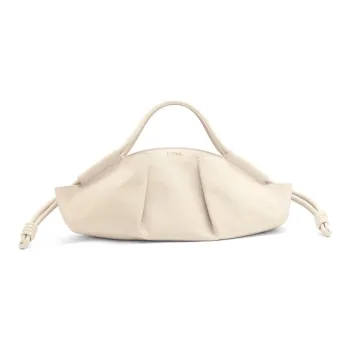 LOEWE Shiny Nappa Cow Leather Dumpling Bag Shoulder Bag Crossbody Bag Handbag Regular Women's Ivory White