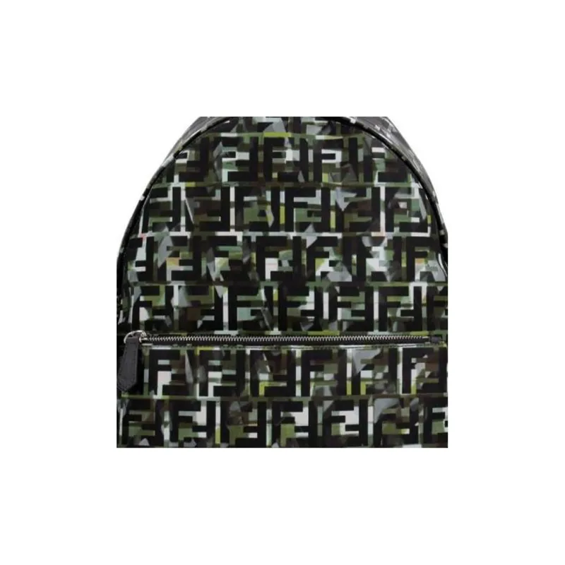 FENDI Calfskin With Canvas Backpack Men's Multicolor-3