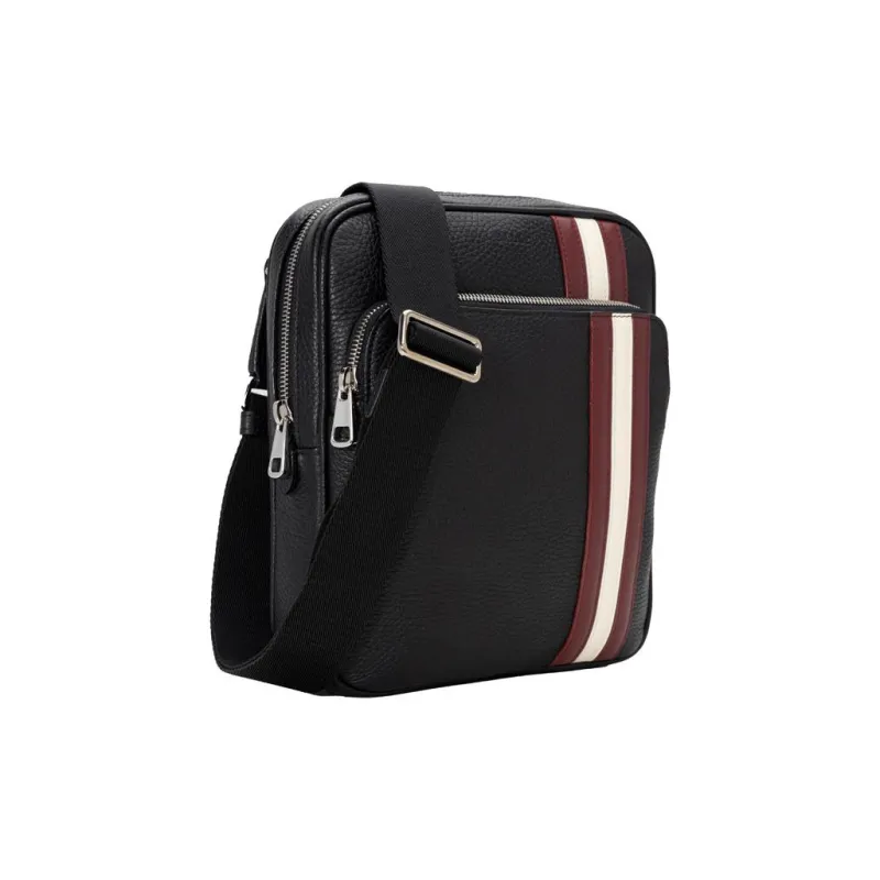 BALLY Leather Messenger Bag Crossbody Bag Shoulder Bag Men's Black-1