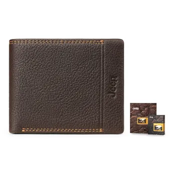 Jeep Cow Leather Wallet Regular Men's Coffee