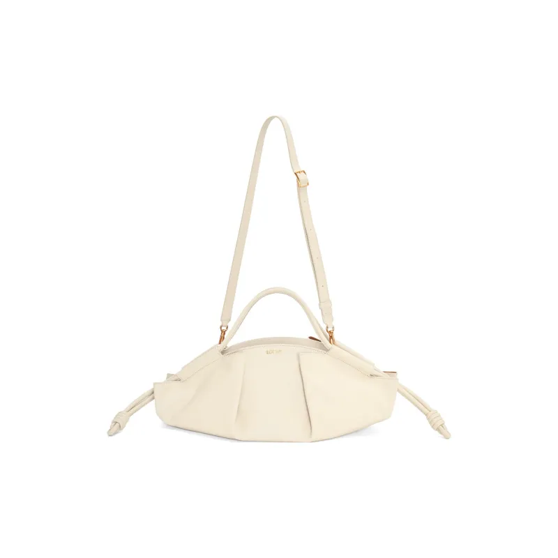 LOEWE Shiny Nappa Cow Leather Dumpling Bag Shoulder Bag Crossbody Bag Handbag Regular Women's Ivory White-4