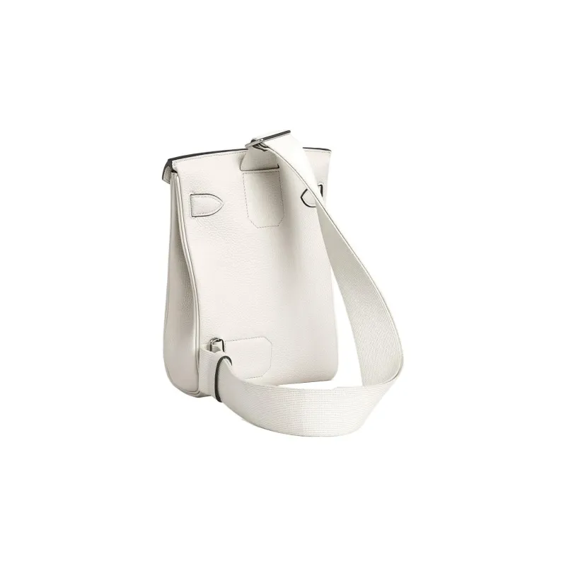 HERMES Hac A Dos Togo Calfskin Shoulder Bag Crossbody Bag Unisex Light Gray-2