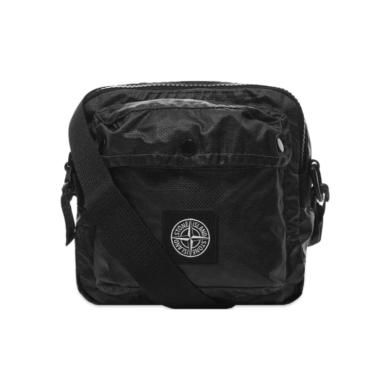 STONE ISLAND Cotton Small Square Bag Shoulder Bag Crossbody Bag Regular Men's Black-1