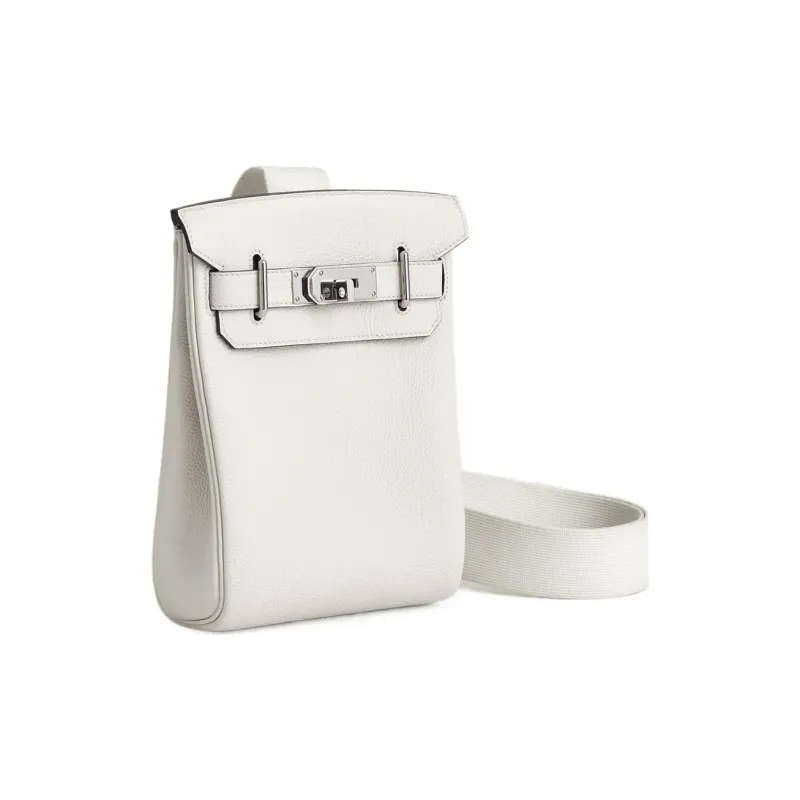 HERMES Hac A Dos Togo Calfskin Shoulder Bag Crossbody Bag Unisex Light Gray-1