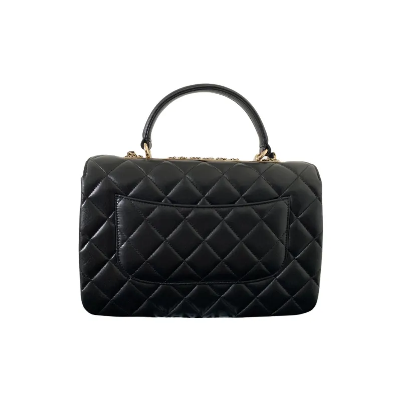 CHANEL Trendy Cc Sheepskin Shoulder Bag, Crossbody Bag, Handbag Tubas Women's Black-1