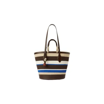 Loro Piana Cotton Fabric Shoulder Bag Crossbody Bag Handbag Large Size Women's Multicolor