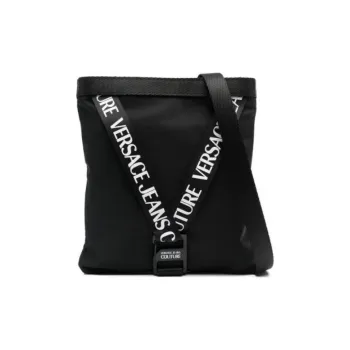 VERSACE JEANS COUTURE Polyamide Messenger Bag, Shoulder Bag, Crossbody Bag Regular Men's Black