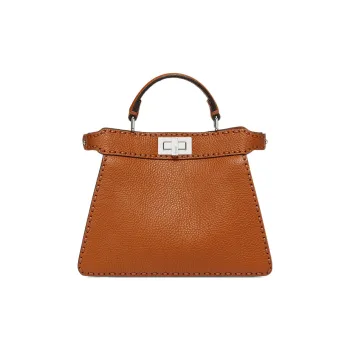FENDI Peekaboo ISeeU Calfskin Shoulder Bag, Crossbody Bag, Handbag Trumpets Women's Brown