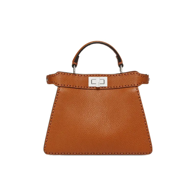 FENDI Peekaboo ISeeU Calfskin Shoulder Bag, Crossbody Bag, Handbag Trumpets Women's Brown-0