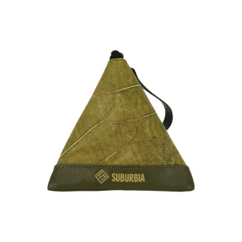 SUBURBIA Microfiber Synthetic Leather Zongzi Bag Handbag Storage Coin Purse Mini Unisex Leaf Color