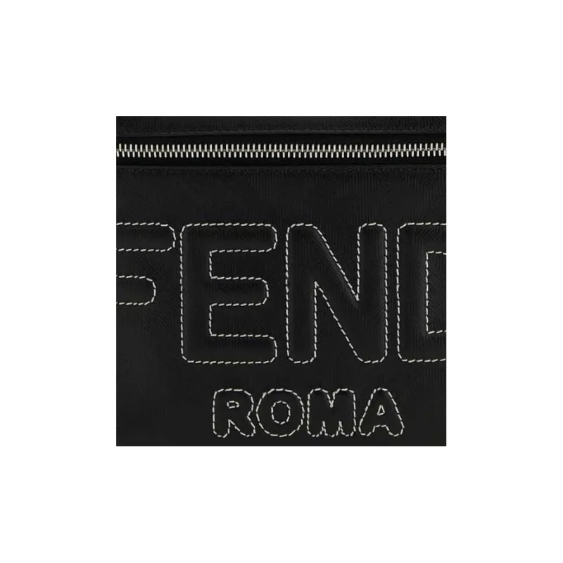 FENDI Calfskin Shoulder Bag, Crossbody Bag, Fanny Pack Regular Men's Black-4
