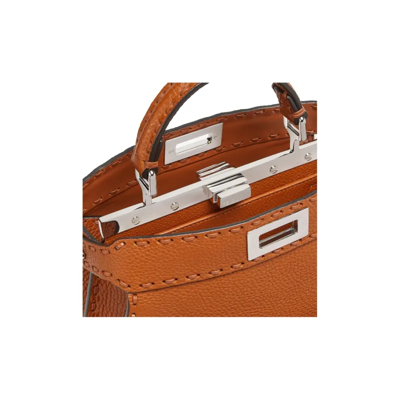 FENDI Peekaboo ISeeU Calfskin Shoulder Bag, Crossbody Bag, Handbag Trumpets Women's Brown-4
