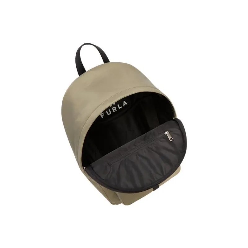 Furla Man Cosmo Nylon Leather Backpack Medium Size Men's Light Brown-2