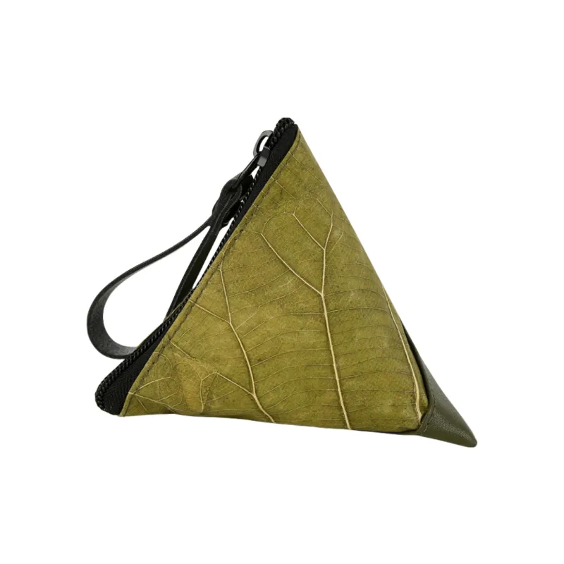 SUBURBIA Microfiber Synthetic Leather Zongzi Bag Handbag Storage Coin Purse Mini Unisex Leaf Color-2