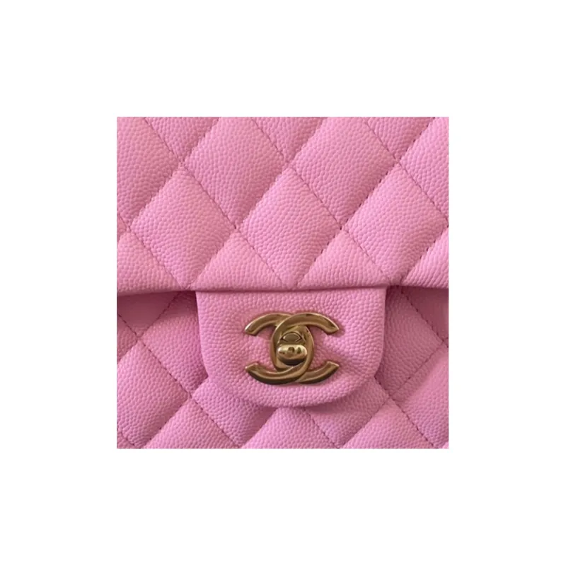 CHANEL Classic Flap CF Calfskin Flap Bag, Shoulder Bag, Crossbody Bag Trumpets Women's Pink-3
