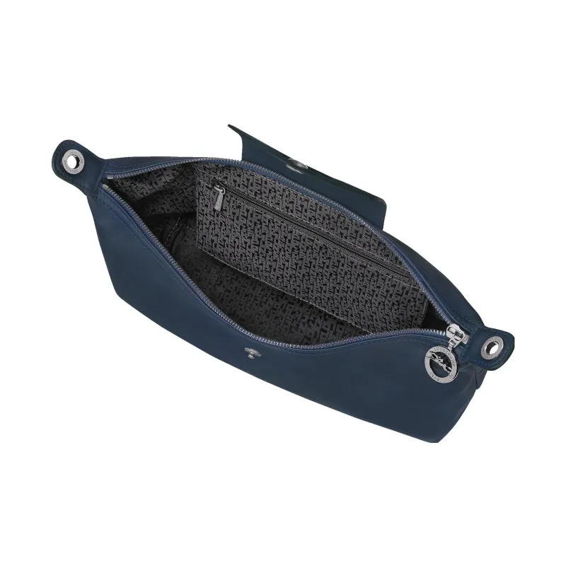 LONGCHAMP Le Pliage Xtra Cow Leather Crescent Underarm Handbag, Shoulder Bag Women's Marine Blue-3
