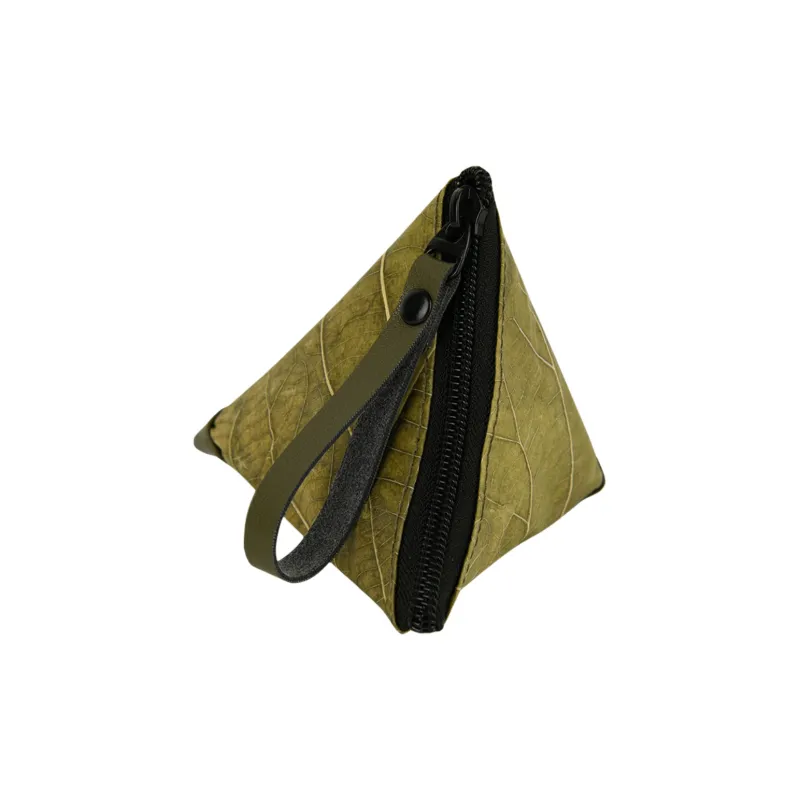 SUBURBIA Microfiber Synthetic Leather Zongzi Bag Handbag Storage Coin Purse Mini Unisex Leaf Color-3