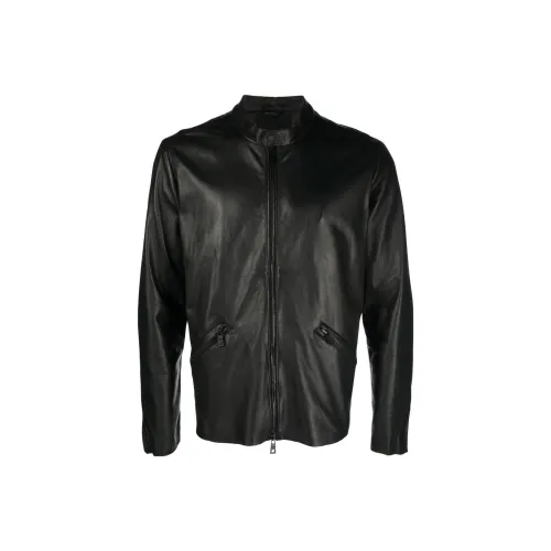 Giorgio Brato Band-collar Leather Jacket