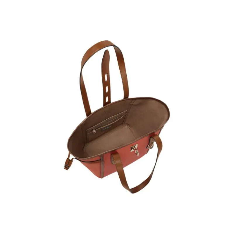 Furla Net Collection Grained Calfskin Tote Bag Shopping Bag Handbag Shoulder Bags Medium Size Women's Brown-3