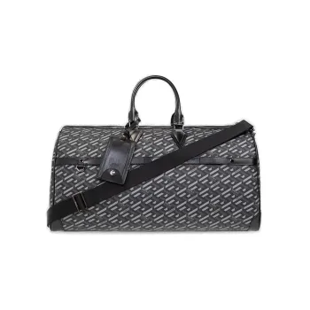 VERSACE Calfskin Boston Bag One Shoulder Crossbody Portable Travel Bag Men's Black