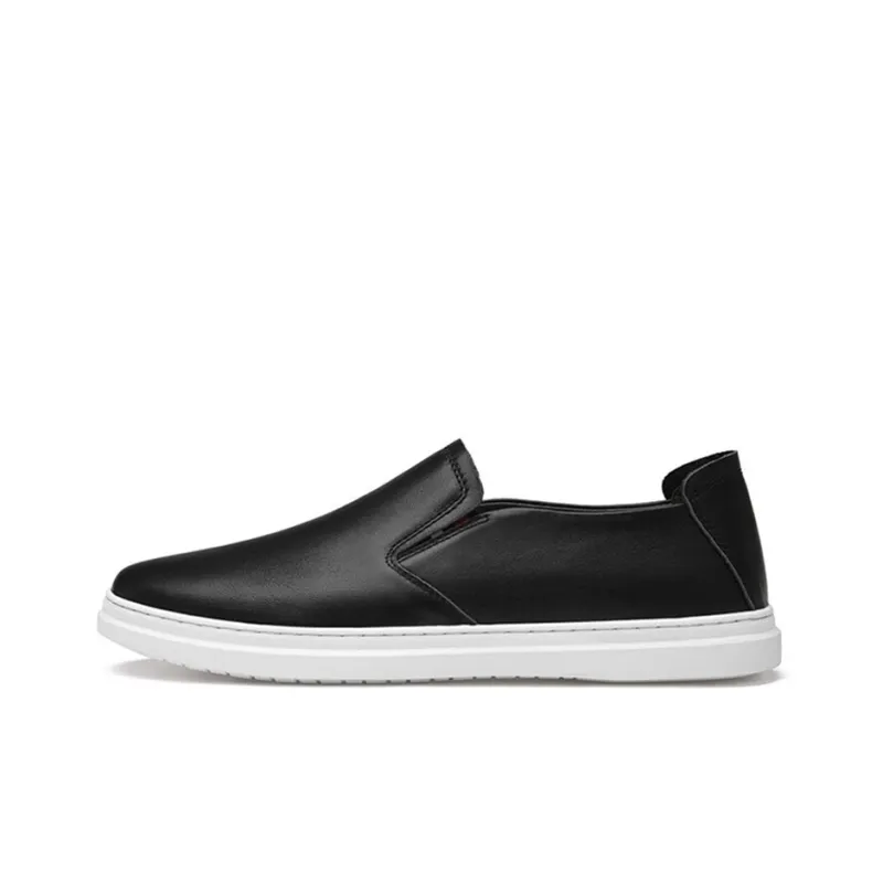 IMLINFEI Loafers Men Low Top Black/White-6