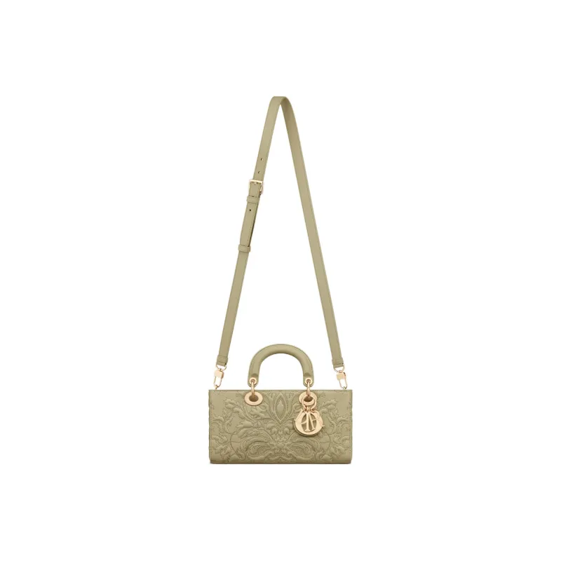 DIOR Lady D-JOY Lambskin Dior Bag Shoulder Bag Crossbody Bag Handbag Medium Size Women's Gray Green-5