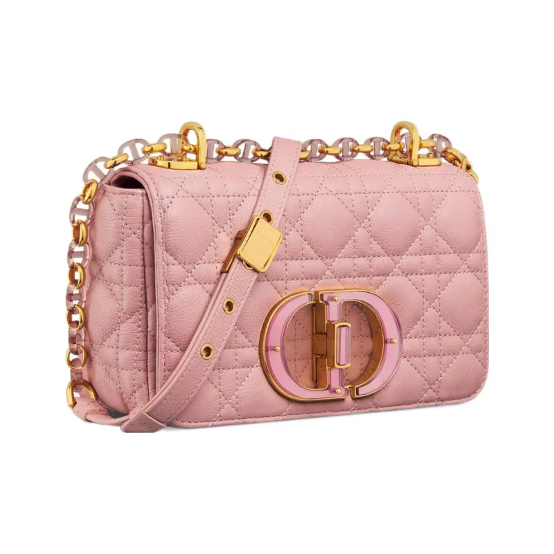 DIOR Caro Calfskin Shoulder Bag, Crossbody Bag, Handbag Small Size Women's Pink-1