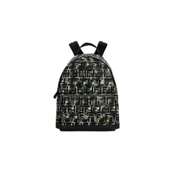 FENDI Calfskin With Canvas Backpack Men's Multicolor