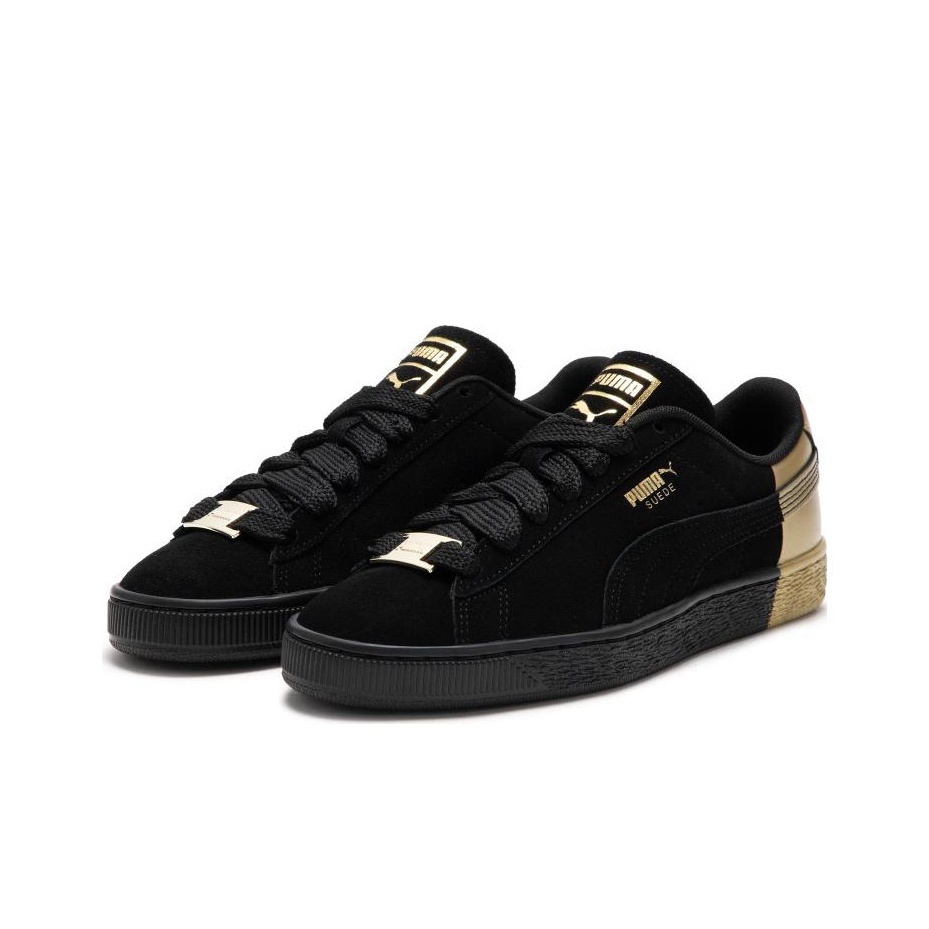 Puma suede classic black gold on sale