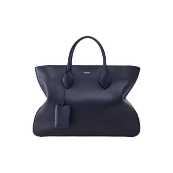 FERRAGAMO Cow Leather Tote Bag Shopping Bag Handbag Large Size Men's Blue