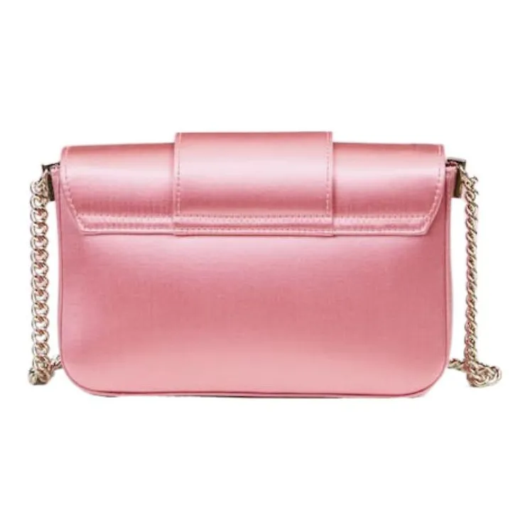 Roger Vivier Silk Satin Chain Shoulder Bag, Crossbody Bag Mini Women's Pink-2