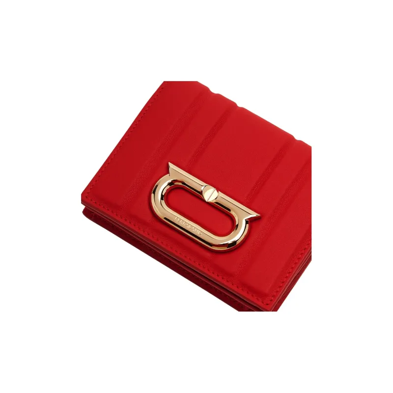 FERRAGAMO Cow Leather Wallet Small Size Women's Red-4