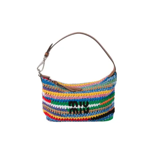 MIU MIU Leather Handle One Shoulder Underarm Bag Handbag Women's Rainbow