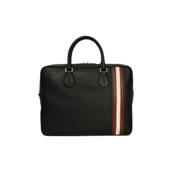 BALLY Cow Leather Briefcase, Shoulder Bag, Crossbody Bag, Handbag Men's Black
