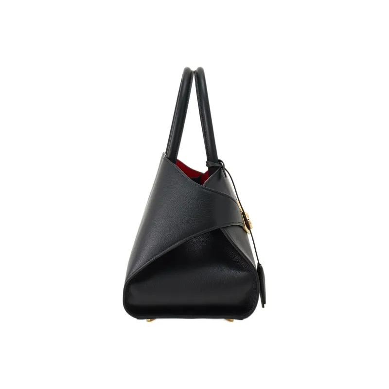 FERRAGAMO Cow Leather Shoulder Bag Crossbody Bag Handbag Small Size Women's Black-2