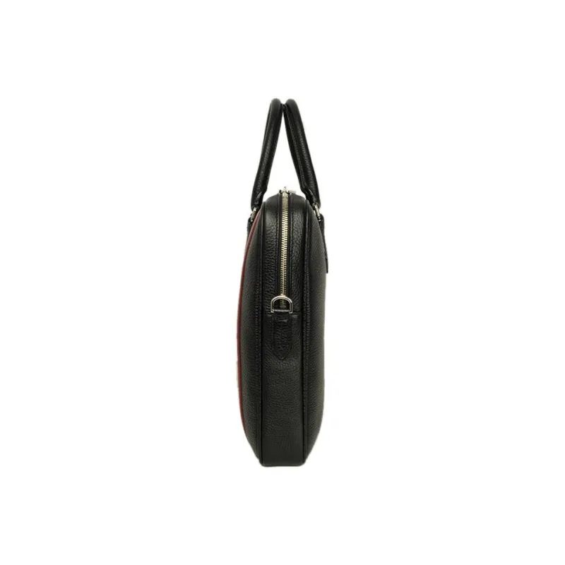 BALLY Cow Leather Briefcase, Shoulder Bag, Crossbody Bag, Handbag Men's Black-3