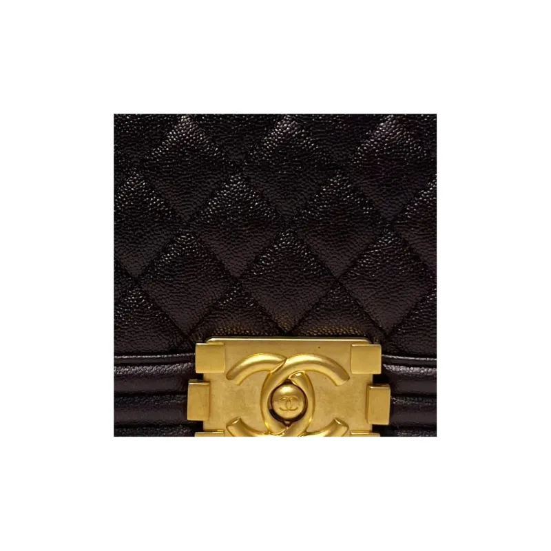 CHANEL Leboy Grain Embossed Calfskin Crossbody Bag, Shoulder Bag Trumpets Women's Brown Red-1