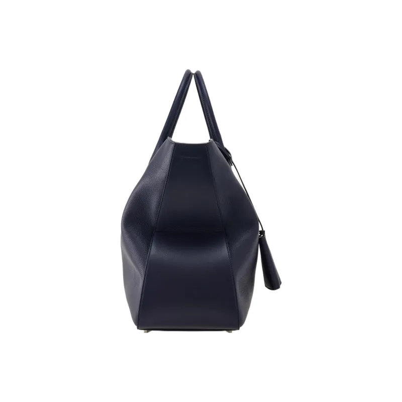 FERRAGAMO Cow Leather Tote Bag Shopping Bag Handbag Large Size Men's Blue-2
