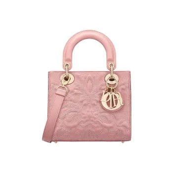 DIOR Lady Dior Lambskin Dior Bag Shoulder Bag Crossbody Bag Handbag Small Size Women's Gray Pink