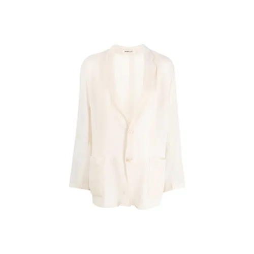 Auralee Semi-sheer Single-breasted Blazer