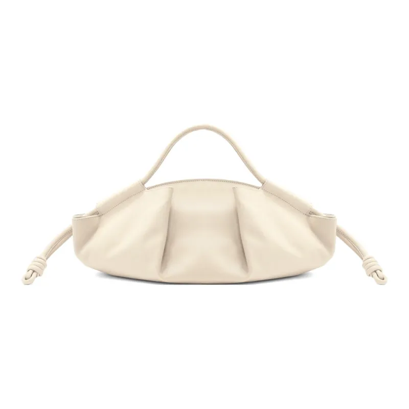 LOEWE Shiny Nappa Cow Leather Dumpling Bag Shoulder Bag Crossbody Bag Handbag Regular Women's Ivory White-2