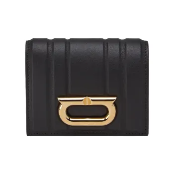 FERRAGAMO Cow Leather Wallet Small Size Women's Black
