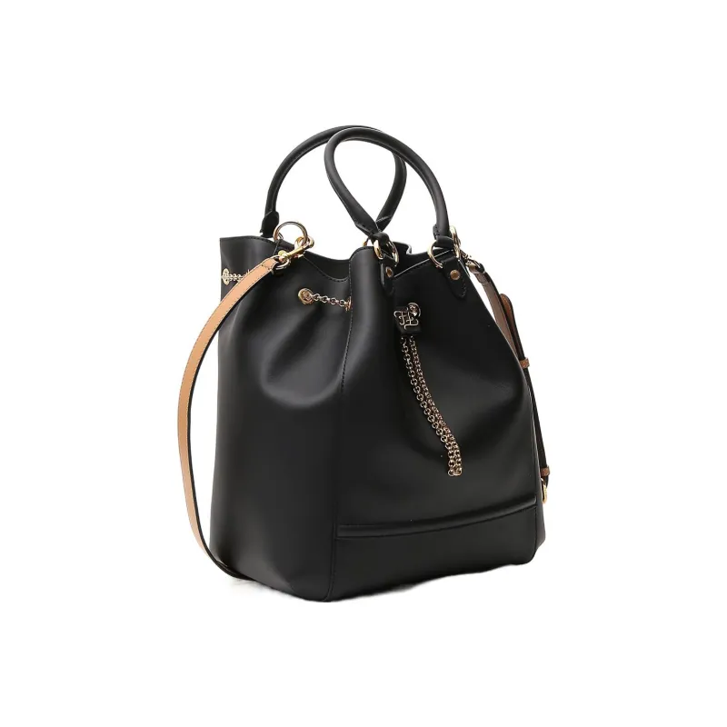 FENDI Leather Bucket Bag, Shoulder Bag, Crossbody Bag, Handbag Women's Black-1