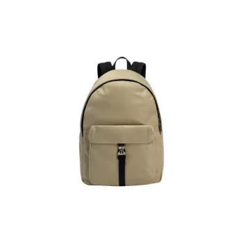Furla Man Cosmo Nylon Leather Backpack Medium Size Men's Light Brown