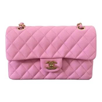 CHANEL Classic Flap CF Calfskin Flap Bag, Shoulder Bag, Crossbody Bag Small Size Women's Pink