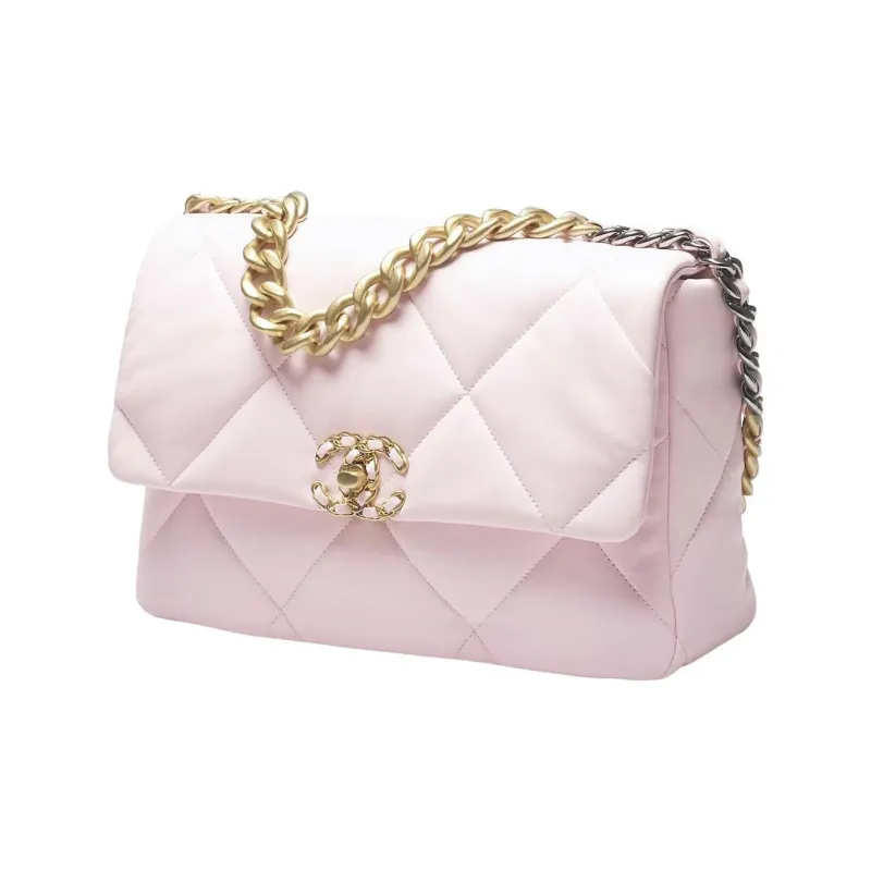 CHANEL 19Bag Sheepskin Handbag, Shoulder Bag, Crossbody Bag Women's Pink-1
