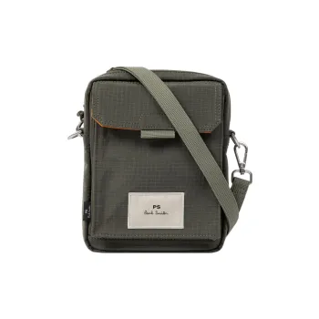 Paul Smith Nylon Cell Phone Pouch Shoulder Bag Crossbody Bag Men's Khaki